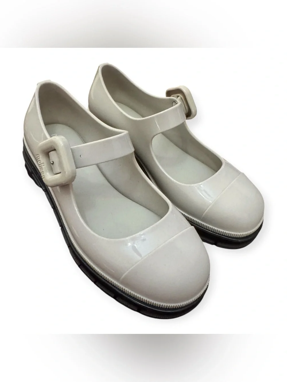 Mini Melissa June Beige Mary Jane Lug Sole Shoes Girls 2
